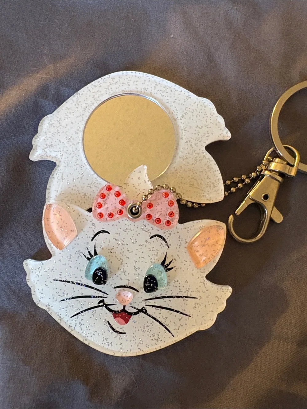 Disney Keychain - Aristocats Marie Jeweled Pocket Mirror